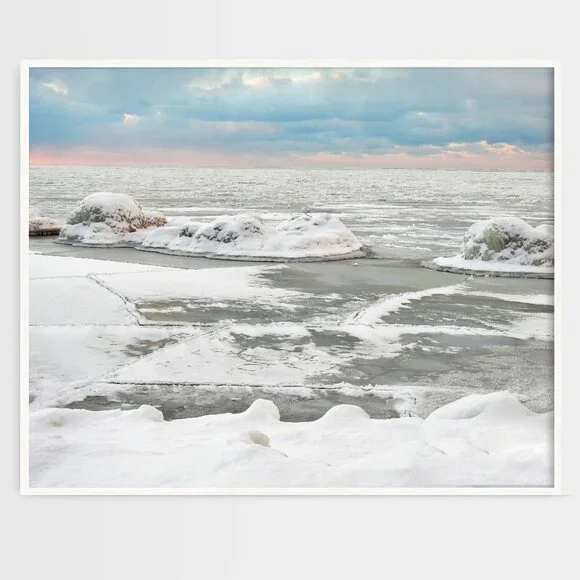 16x20 Beautiful Frozen Lake Winter Photography Oil Painting‎ Art Poster - Picture 3 of 3
